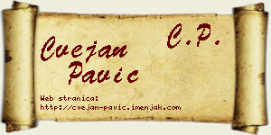 Cvejan Pavić vizit kartica